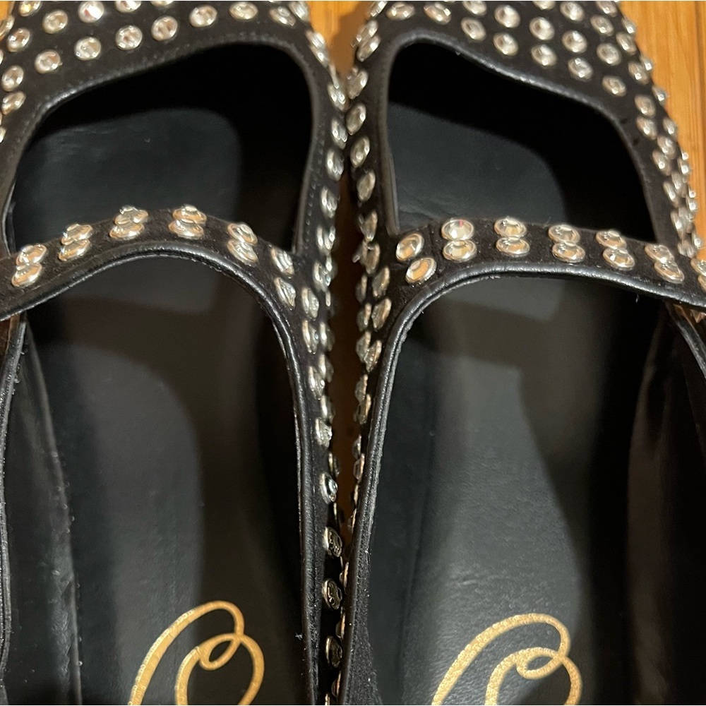 Sam Edelman Michaela Rhinestone Mary Jane Black Silver Size 10. - Picture 8 of 16